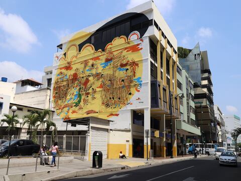 Muestra de arte 'A cielo abierto' en calle Panamá: un diálogo con la historia y tradición popular de Guayaquil