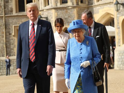 Donald Trump visitó a la reina Isabel II en el Castillo de Windsor