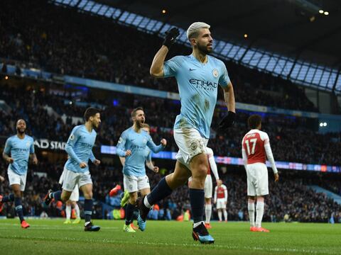 Hat-trick de Agüero en victoria del Manchester City 3-1 sobre el Arsenal