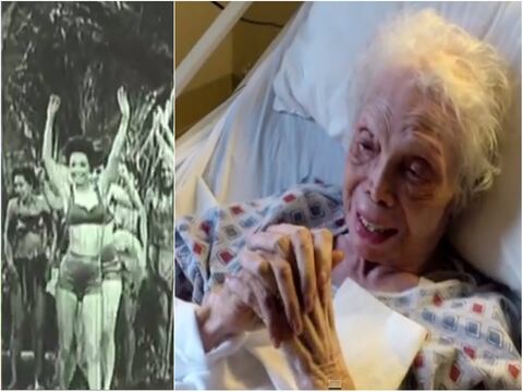 Mujer centenaria observa por primera vez videos de sus años como bailarina