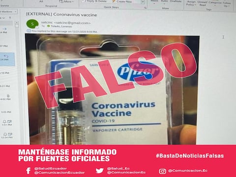 Ciberdelincuentes 'venden' supuestas vacunas contra el COVID-19 por internet en Ecuador