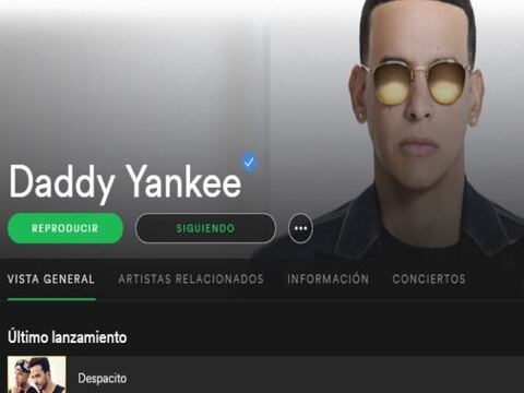 Daddy Yankee es el #1 en Spotify a nivel mundial