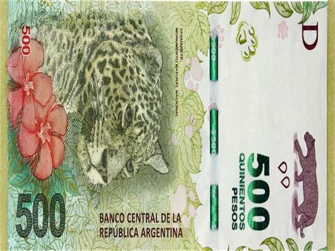 Argentina lanza billete de 500 pesos en medio de inflación desbocada